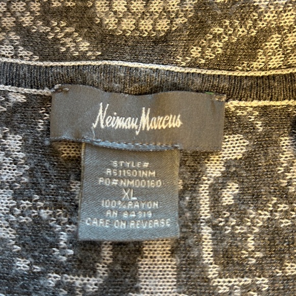 Neiman Marcus Gray Lace Waterfall Open Front Duster Sweater Cardigan Sz XL - Picture 10 of 13